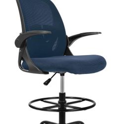 Drafting Chair Tall Office Chair with Flip-up Armrests Executive Ergonomic