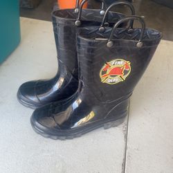 Rain Boots Firefighter Light Up
