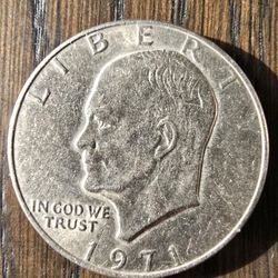 2 Rare 1971 Eisenhower One Dollar Coins 