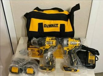$170 Dewalt 20V MAX Cordless 2 Tool Combo Kit with (2) 20V Batteries, Charger & bag.