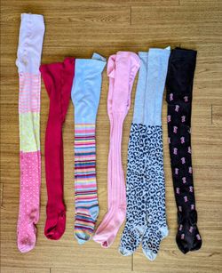 Lot 6 Girls Winter Fall Tights Warm Hanna Anderson Lands End H&M Kids Sizes 7-10