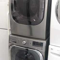 LG Washer And Electric Dryer Stainless Steel  Set For $775