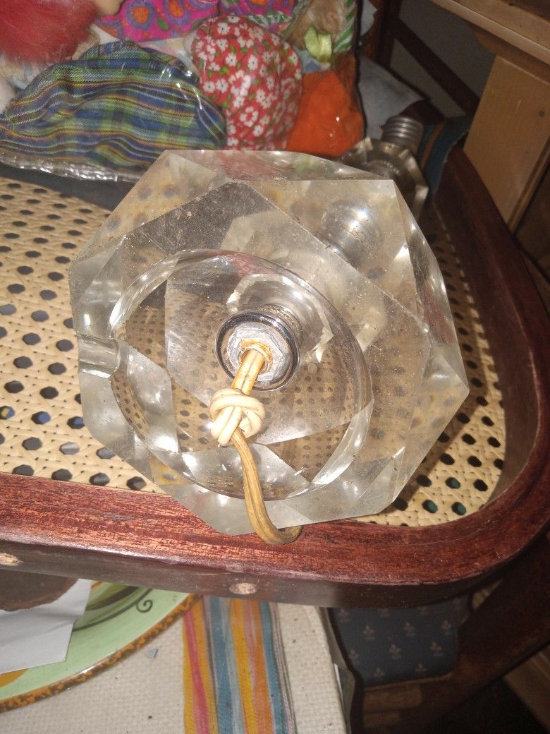 Vintage Lead CRYSTAL BEDSIDE LAMPS