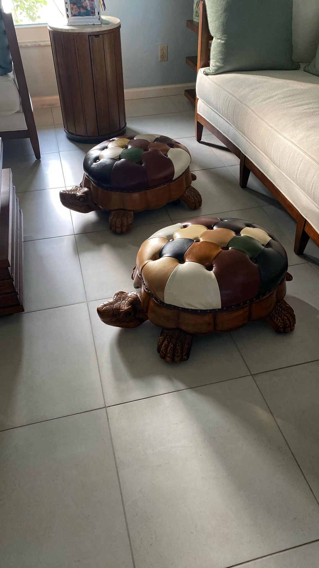Wood And Leather Rolling Turtles