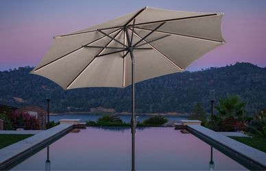 Sunvilla 10' Round Solar LED Market Umbrella