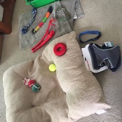 Dog Bed And Blanket And Dog Collars And Toys