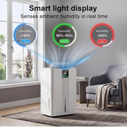 6000 Sq.Ft Dehumidifier,Max 100 Pint/Day Large Dehumidifier for Basement & Home with Drain Hose,Smart Humidity Control,24H Timer & Child Lock,3-Color 