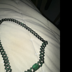 Iced Out Green Rhinestone Cuban Chain