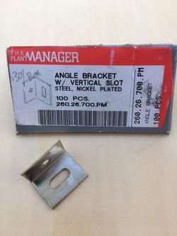 ANGLE BRACKETS 1” , slotted, nickel plated 2 boxes of 100 available $15 each