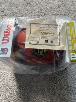 Chris Carson signed football