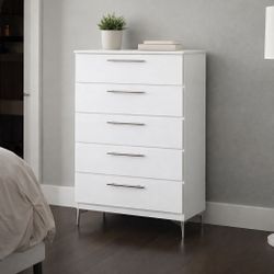 White 5-Drawer Dresser – $120