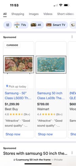 Samsung 50inch “The Frame” Tv