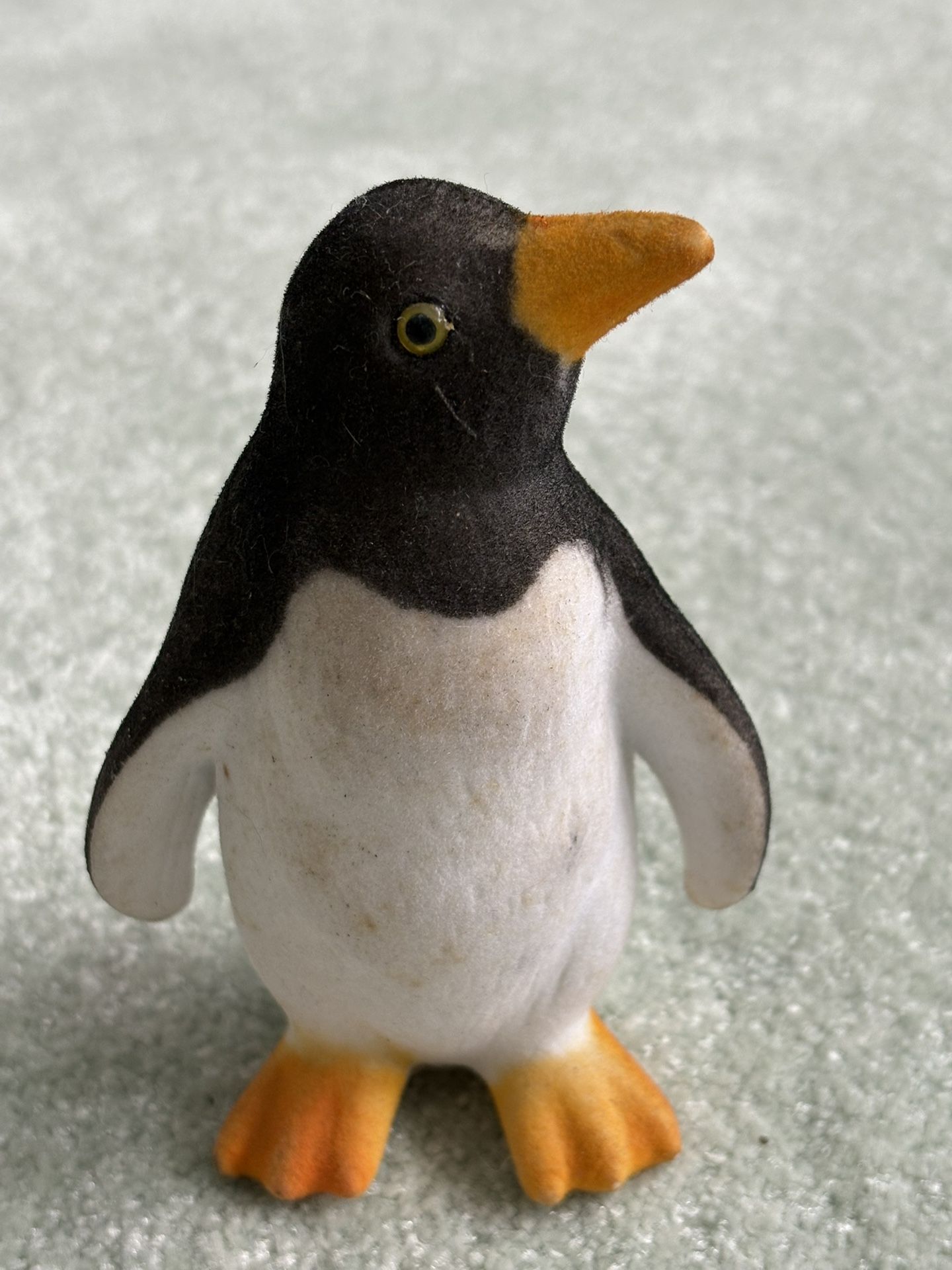 5.25” Plastic Flocked Penguin Figurine From Seaworld