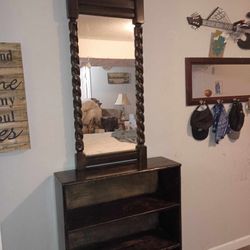 Bookshelf  W/ Antique Mirror