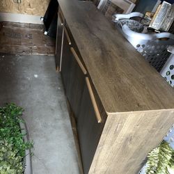 Mid Century Modern Console Table Tv Stand Chipped Top 