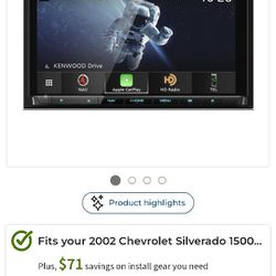 Kenwood Excelon 7in Touchscreen Double Din DVD/CD Player