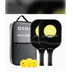 OCDAY Pickleball Paddle Set W/ 4 Balls +Sling Backpack Pickle Ball set Premium