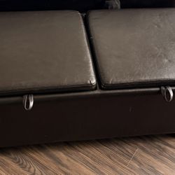 Brown Leather Ottoman