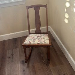 Oak Small Rocking Chair  Seat H 15” W17”  D 15”