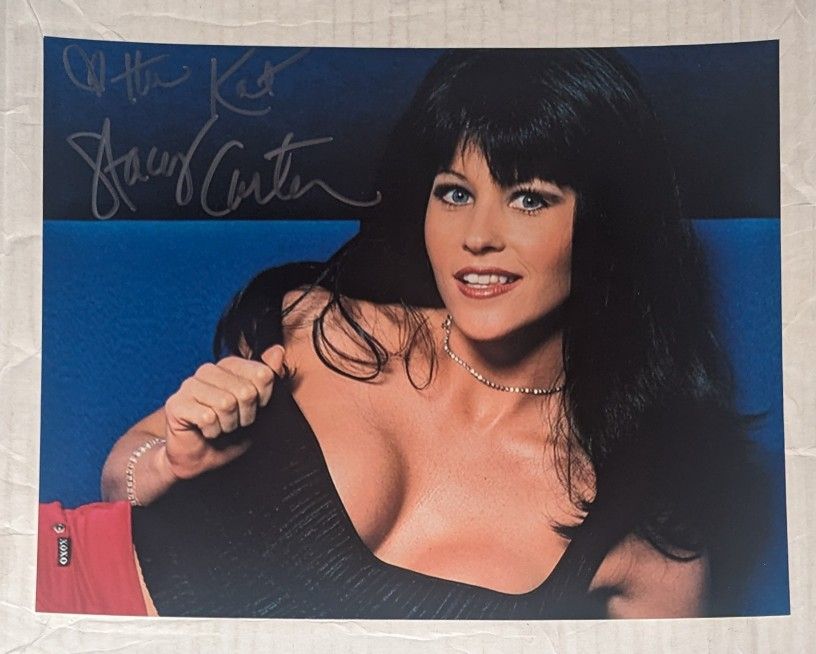 Stacy Carter The Kat Miss Kitty signed 8x10 photo WWE AEW