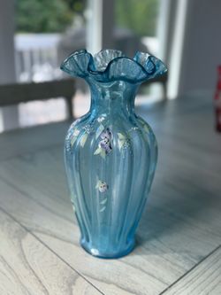 Fenton Light Blue Melon Vase