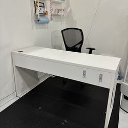 White Vanity Desk with drawers