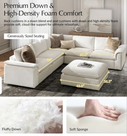 New Modular velvet ottoman soft cream modern/contemporaryProduct dimensions40"prof. x 39"an. x 18.5" per inch
ColorCrema
Type of superior material Vel