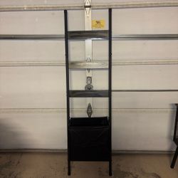 Modern Ladder Shelf with Removable Storage Bin