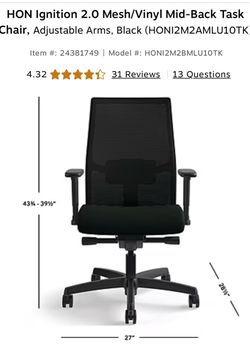 HON Ignition 2.0 Mid-Back Mesh Task Chair