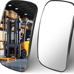 Universal Forklift Mirror 8.2x4.8" Square HD Wide Angle Convex Mirror for Forklifts, Tractors, Trucks, Trailers, RVs - 2 PCS