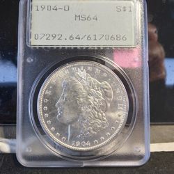 1904 O MS64 MORGAN SILVER DOLLAR PCGS RATTLER 