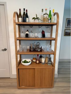Beautiful Fluted 3-Shelf Bookcase with Storage Cabinet by Drew Barrymore