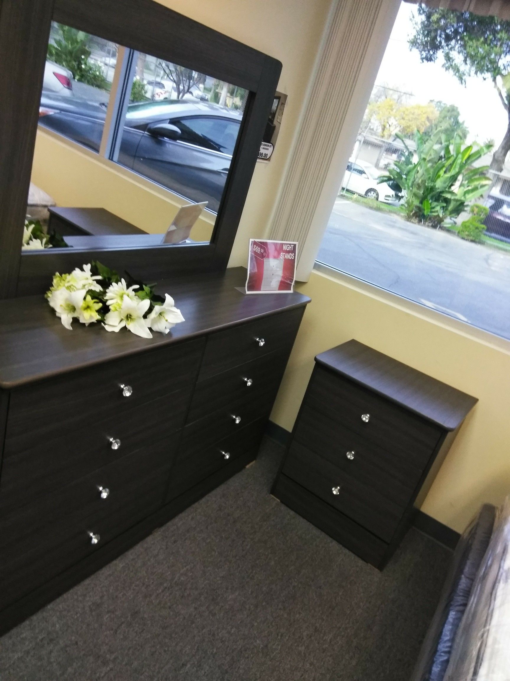 Dresser with mirror and NightStand