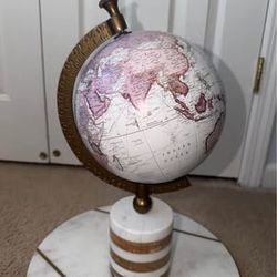 Tabletop Decorative Globe on White Marble Base