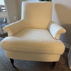 Ivory Cream Colored Accent Chair 
