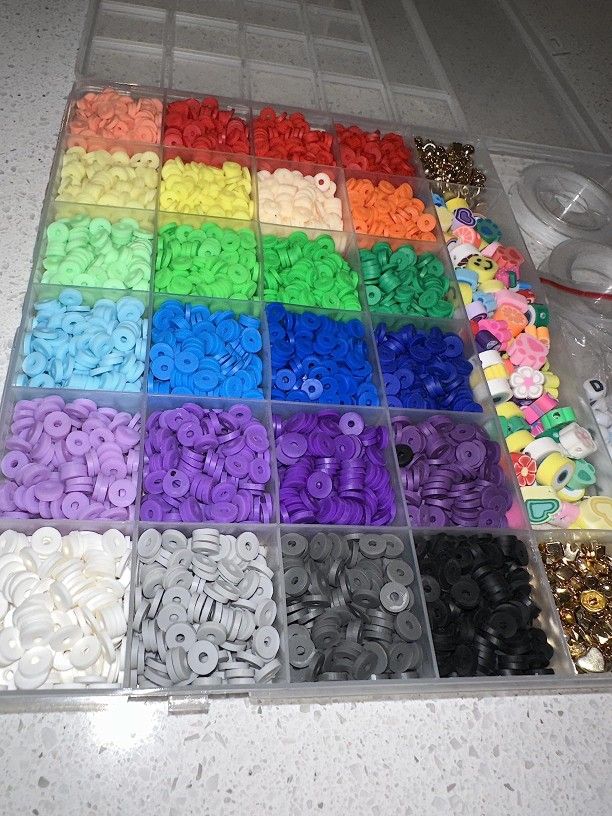 5342 PCS Clay Beads for Friendship Bracelets Making Kit, 24 Rainbow Colors Jewelry Making Kit