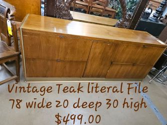 Vintage Teak Large lateral File Cabinet We are located at 2811 East Bell road. Another Time Around Furniture.