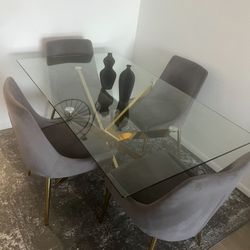 Gold Legs Dining Table 