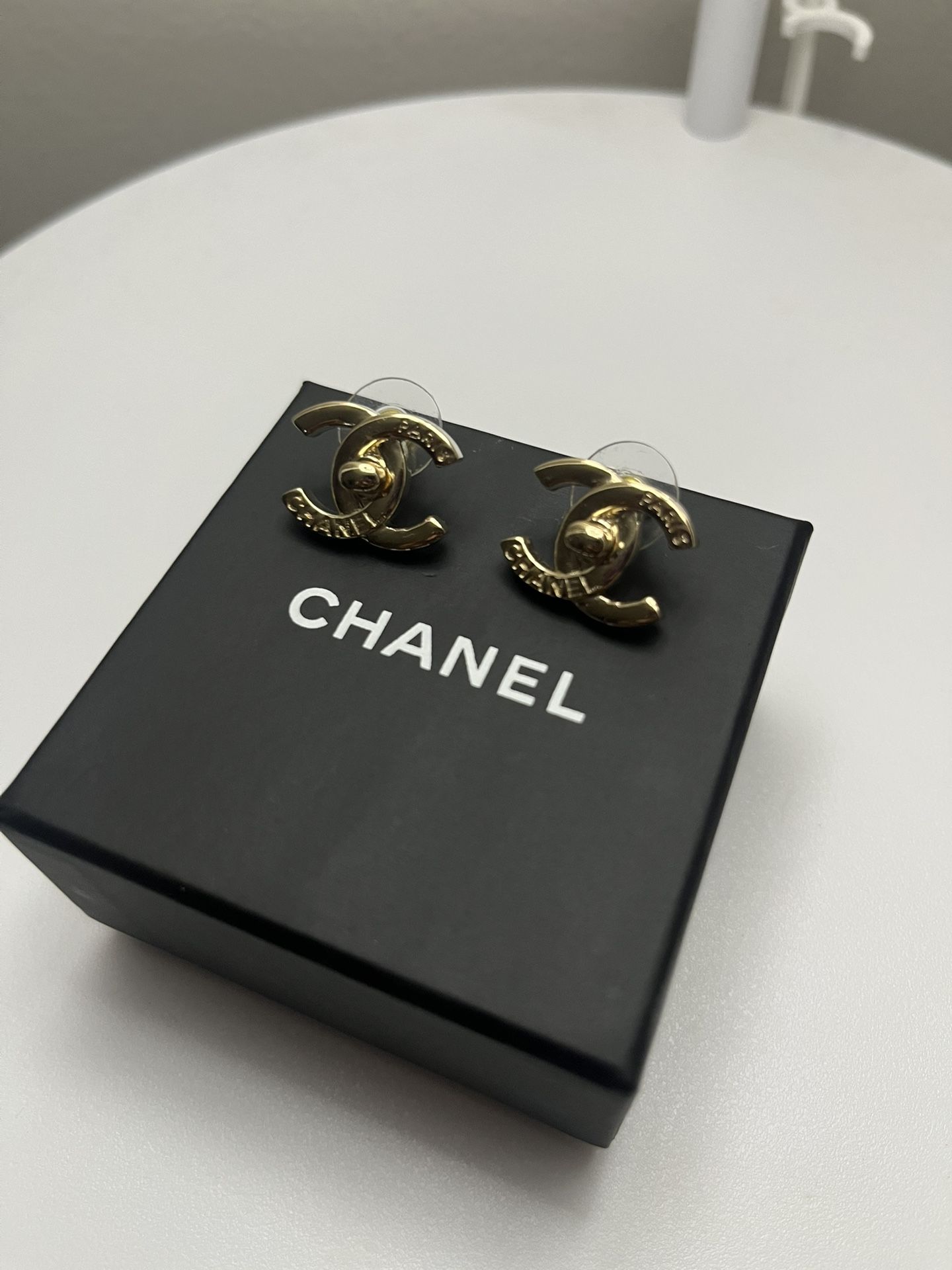 Gold Logo Stud Earrings – With Box $325 OBO