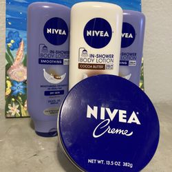 Nivea Bundle New Unused Nivea Crème & 3 In Shower Lotions 
