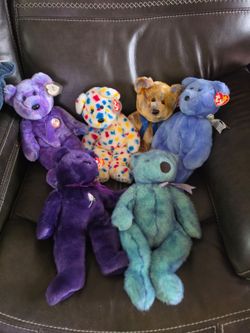 Lot of 6 Retired Large TY Beanie Babies Bears 1999