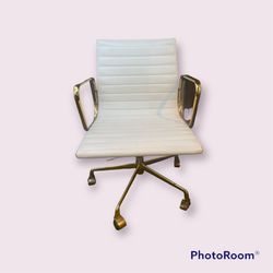 MCM Rare White & Gold Office Chair
