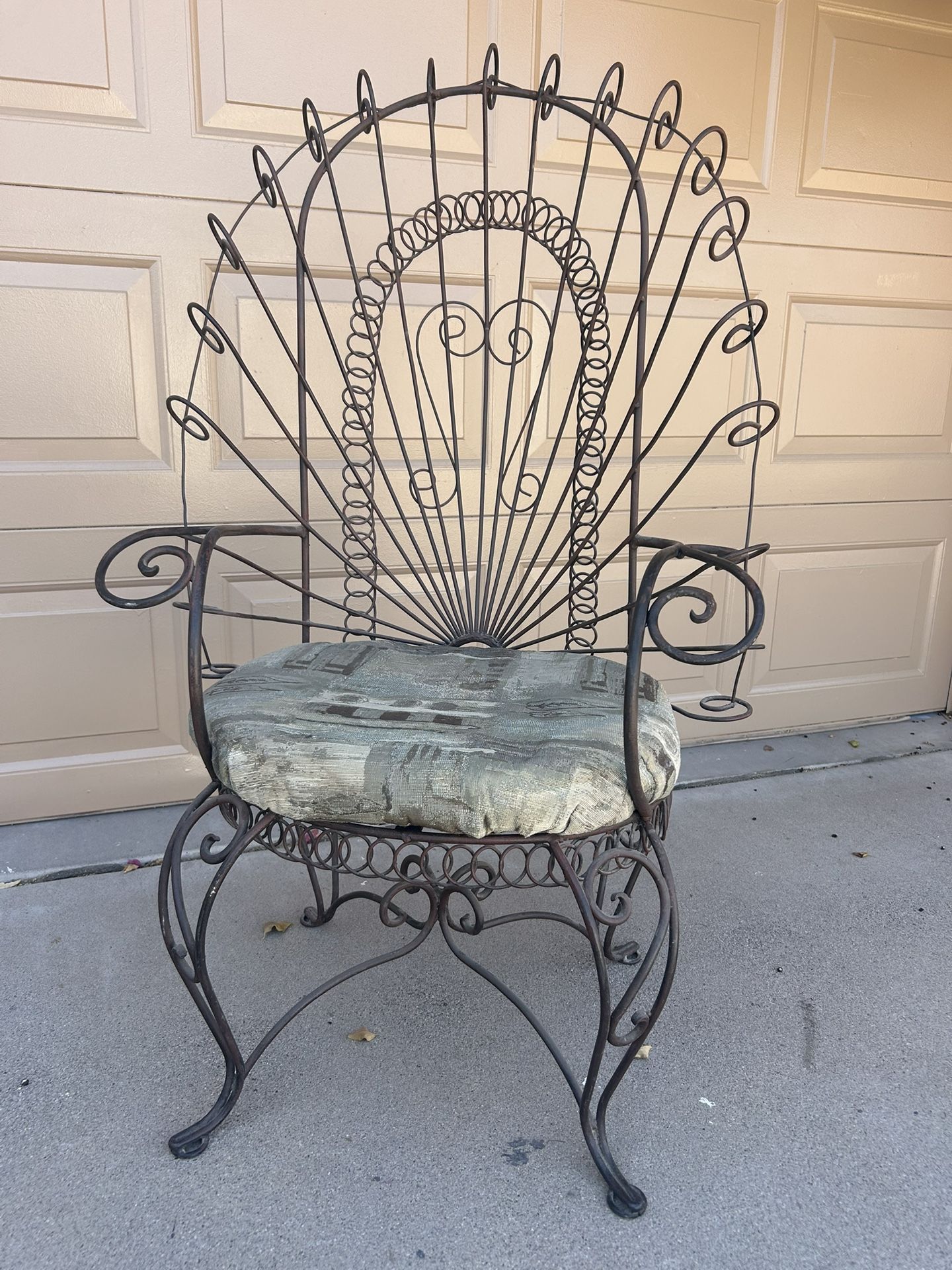 Vintage Wrought Iron Peacock Chair