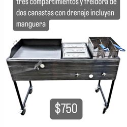 New Taco Cart 3 In 1 Plancha And Warners And Double Fryer
