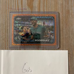 2024 Topps Chrome Julio Rodriguez Image Variation Sp Orange Speckle /25 MARINERS