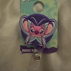Disney Stitch Angel Badge Reel New