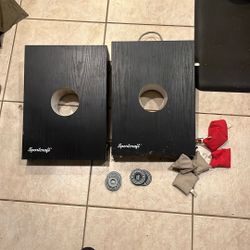 Cornhole Corn Hole Ring Toss Game Portable With Case