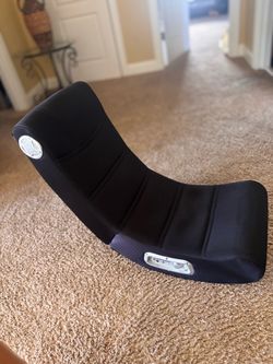 Black Floor Rocker Gaming Chair with Speakers