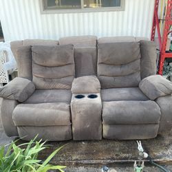 Couch W/ 2 Recliners 