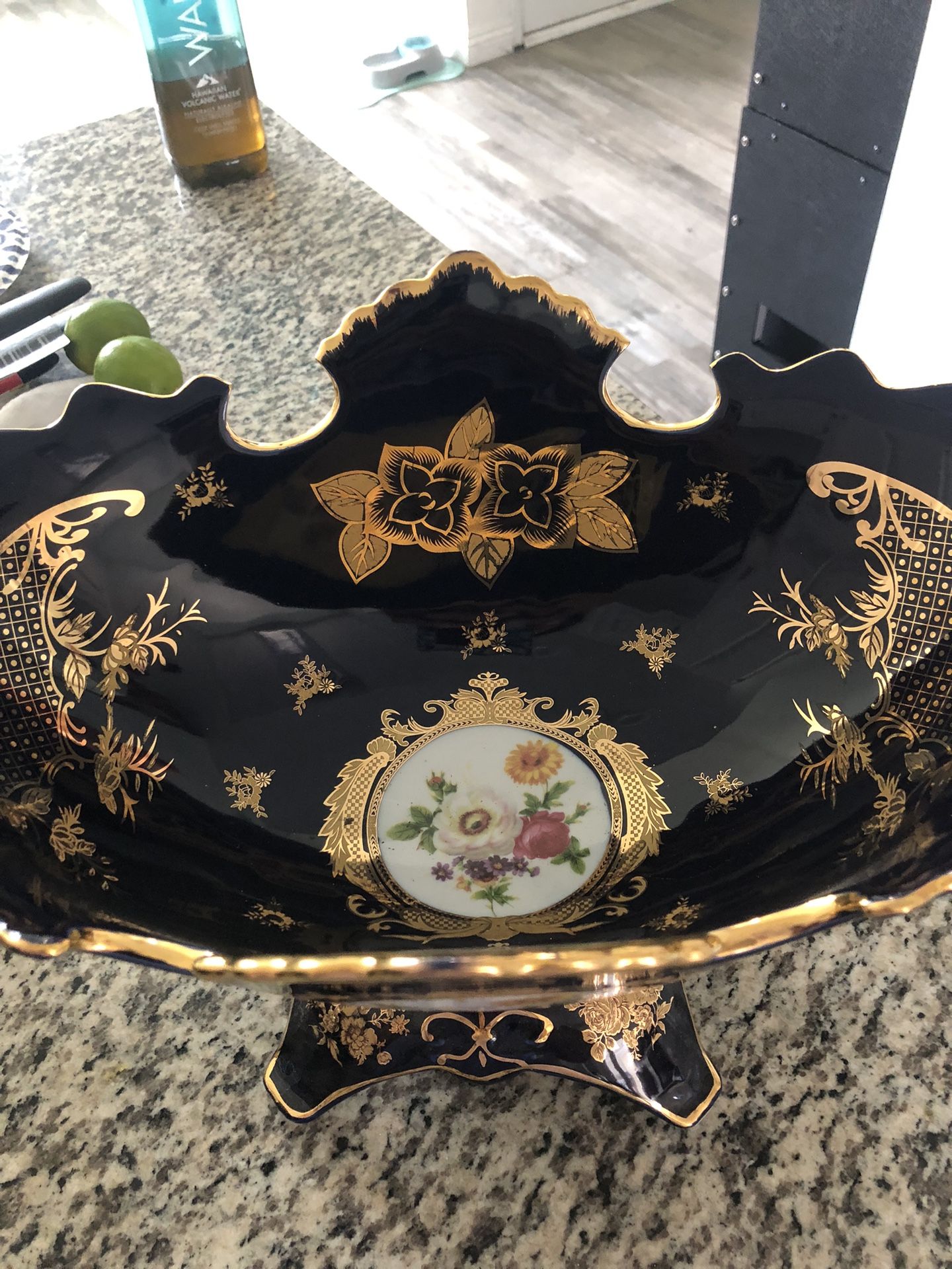 Beautiful Alpine Cuisine Fine Porcelain Vase or Fruit Bowl